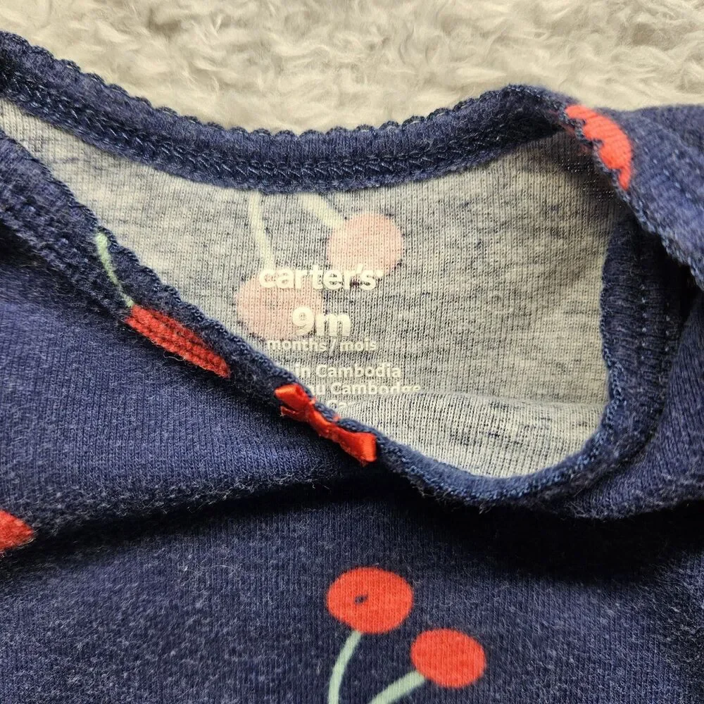 Carters Baby Girl Clothing Bundle Size 9 Months Cherry Bodysuit Casual Spring